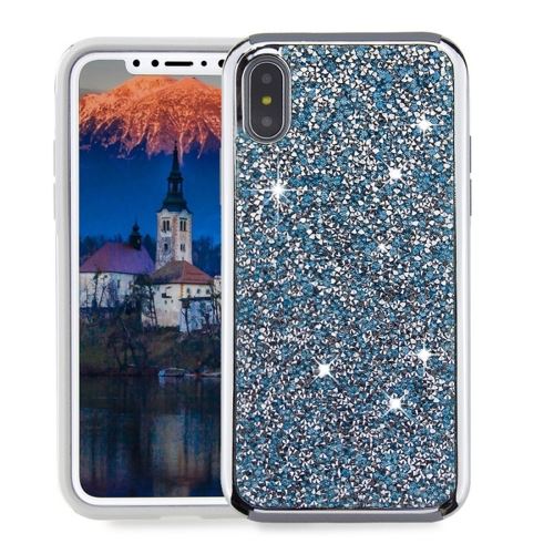 Iphone X / Xs Coque Protection Tpu Electroplating Bleu Als81294