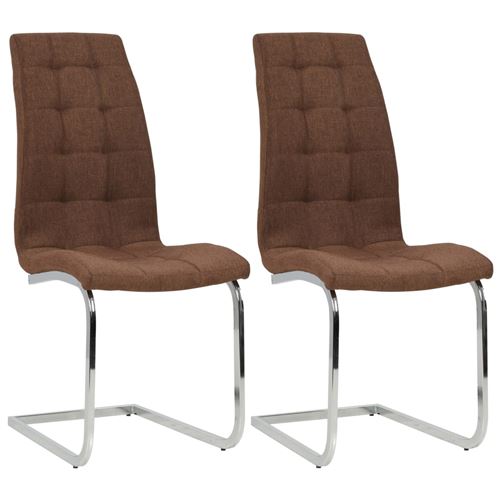 vidaXL Chaise de salle à manger 2 pcs Tissu 42,5x61x104,5 cm Marron