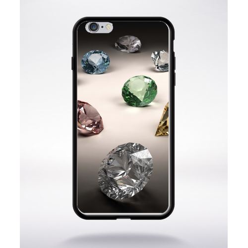Coque Diamants Compatible Apple Iphone 6 Plus Bord Noir Silicone