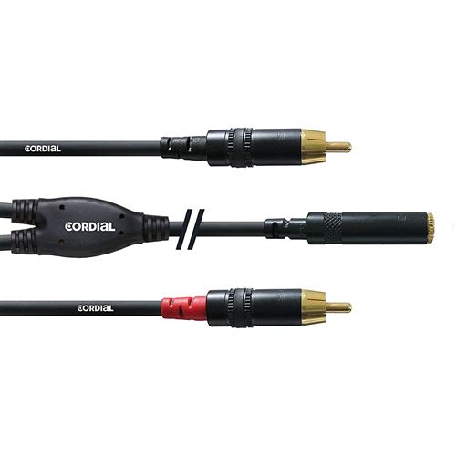 Cordial cordial câble y embase jack femelle 3.5 st / 2 x rca m gold 0. taille : 3 m fairline