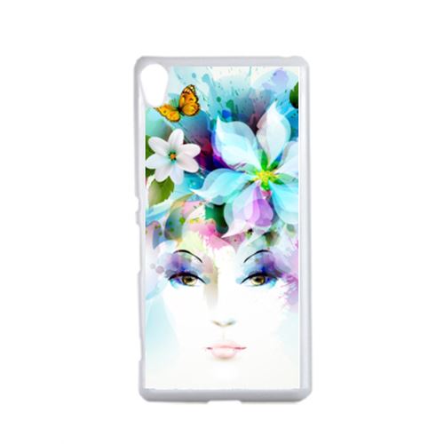 Coque Girl And Flowers Compatible Sony Xperia Performance Transparent
