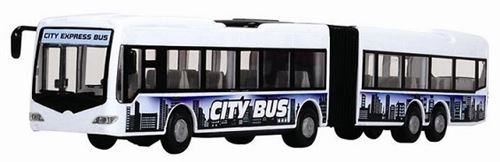 Bus de ville à friction city express 46 cm blanc / bleu - portes ouvrantes
