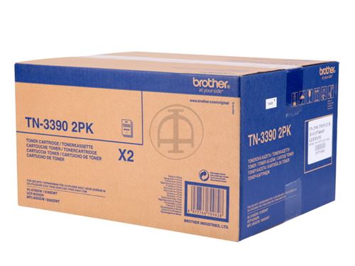 Brother TN3390 - pack de 2 - noir - originale - cartouche de toner