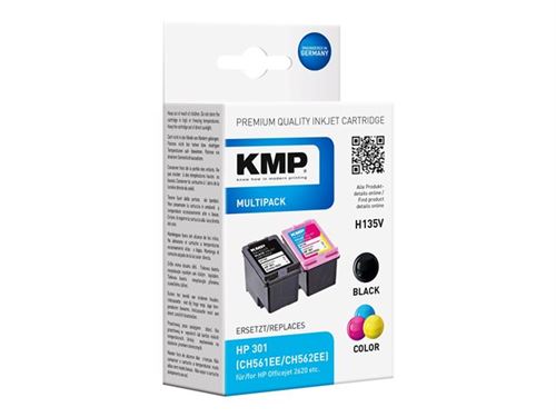 Cartouche d'impression KMP H135V Multipack BKColor compatible avec HP CH 561562 C CF Y - vue 1