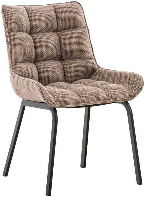 Chaise Saranda en Tissu avec Piètement en métal noir - Assise Marron terre