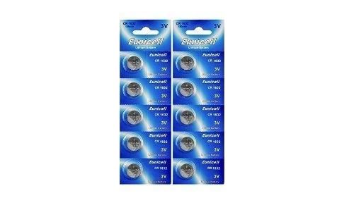 EUNICELL - Lot de 10 PILES Lithium CR1632 3 volts