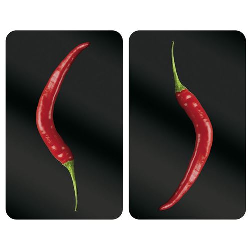 2 Couvres plaques universelle Peperoni - L. 52 x l. 30 cm - Noir