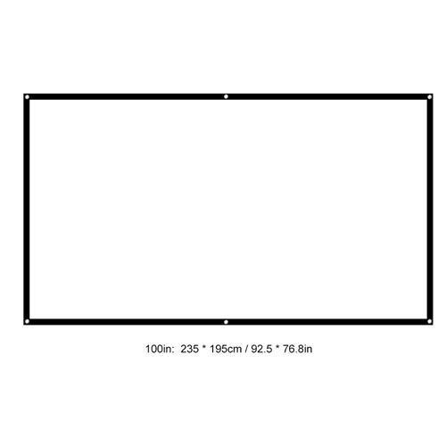 60-100inch 16: 9 HD Projector Screen Film 3D Film Portable Rideaux D'écran (100in)