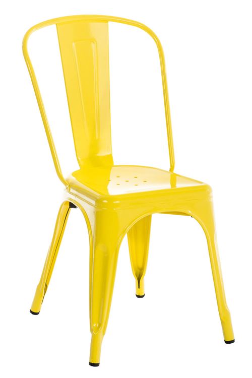 Chaise empilable en métal Benedikt , Jaune