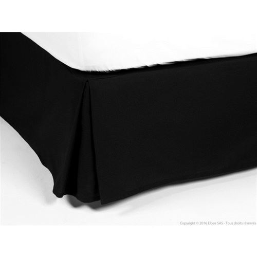 Cache-sommier 100% coton 220gr/m2 noir 90x190cm ALACASA