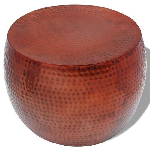 vidaXL Table basse ronde Aluminium avec finition en cuivre Marron