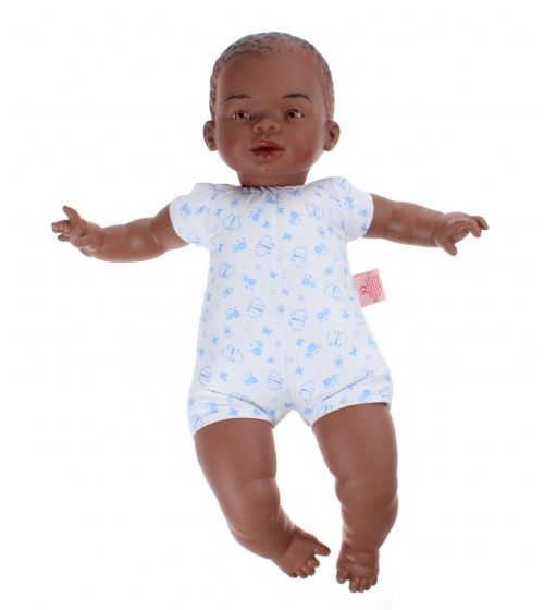 Berjuan poupée bébé Nouveau-né corps mou 45 cm garçon africain