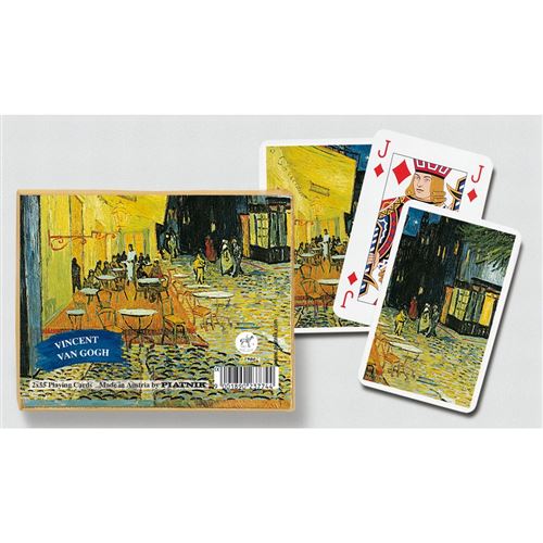 Coffret de 2 jeux de cartes VAN GOGH CAFE LE SOIR PIATNIK Multicolore