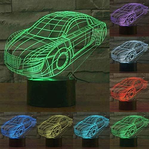 Lampe 3D Voiture de Sport Lumière 7 Couleurs Luminaire LED Décoration - YONIS
