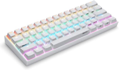 Clavier mécanique Anne Pro 2 Gateron Brown Switch sans fil Bluetooth 5.0 PBT Type-C jusqu'à 8 heures d'autonomie - blanc