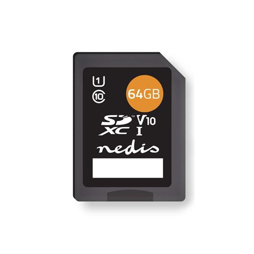 Nedis MSDC64100BK - Carte mémoire flash - 64 Go - UHS Class 1 / Class10 - SDXC UHS-I - noir