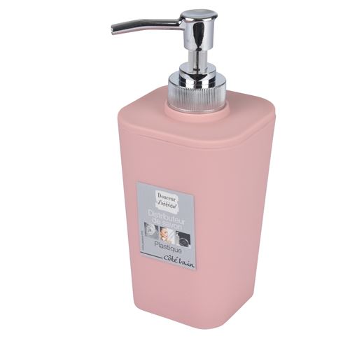 Distributeur savon effet soft touch rose poudré douceur d'interieur theme vitami Rose poudre