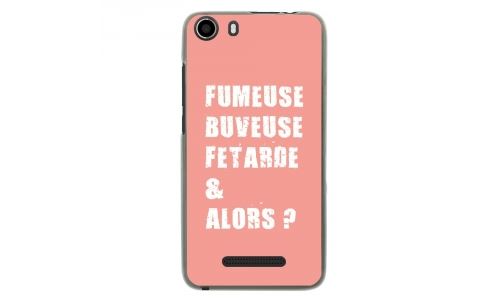 Coque souple pour Wiko Lenny 2 avec impression Motifs fumeuse et alors rose