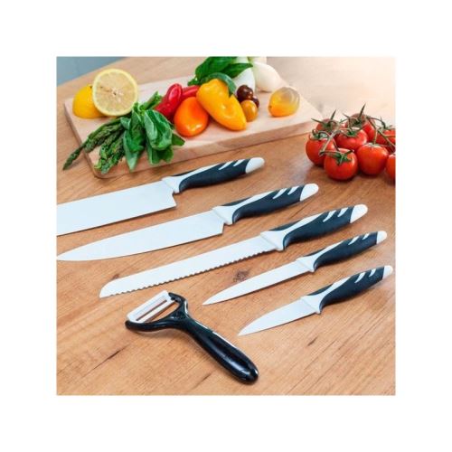 5 couteaux et éplucheur Cecotec Top Chef Blanc C01023
