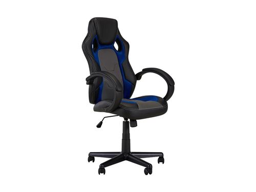Fauteuil de bureau DRIVER II - Simili - Noir & Bleu - Hauteur réglable
