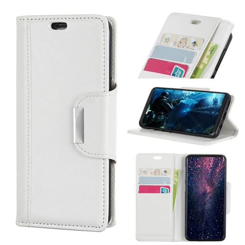 Etui en PU blanc pour Huawei P Smart (2019)/Honor 10 Lite