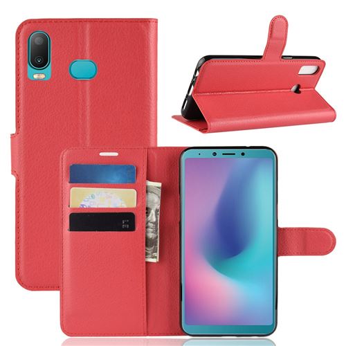 Etui en PU couleur rouge pour votre Samsung Galaxy A6s