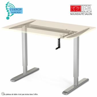 Deskfit Df100 Bureau Ergonomique Reglable En Hauteur Cadre De Table Telescopique Manuel A 2 Plis Df100 Manivelle Pliable Reglable A L Infini Installation Facile Gris Achat Prix Fnac