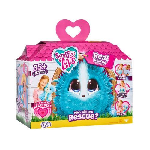 Fur Balls Peluche Surprise interactive bleue Peluche family