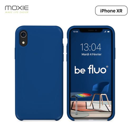 Coque iPhone XR Moxie BeFluo® Coque Silicone Liquide Fine et Légère, Anti-chocs et Anti-rayures - Bleu Marine