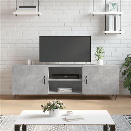 Vidaxl Gris Meuble Tv Béton - Image 3