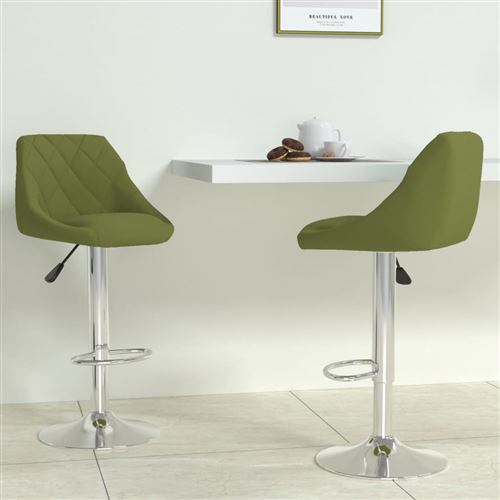 Vidaxl Vert/Clair Lot De 2 Tabourets De Bar, Chaise De Pub, Siège De Bistrot, Meuble De Salle À Manger Cuisine Salon Maison Intérieur, Velours - Image 2