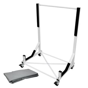ECD Germany Chariot Hardtop Capote Support Rigide Toit Rangement - Acier - Blanc - 76,5 x - 1