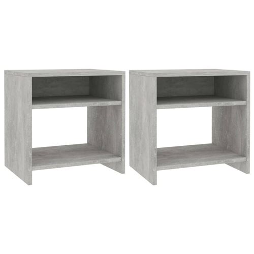 vidaXL 2 pcs Tables de chevet Gris béton 40 x 30 x 40 cm Aggloméré