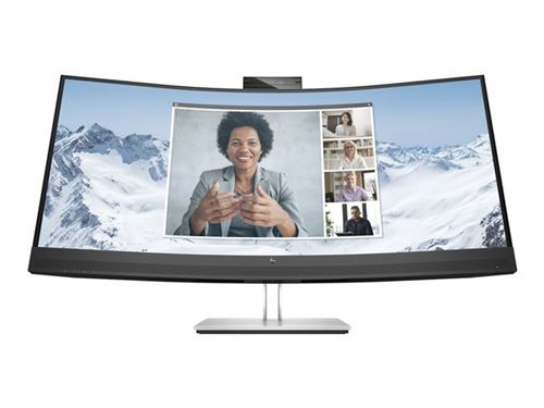 Hp E34M G4 Conferencing Monitor - E-Series - Écran Led - Incurvé - 34" - 3440 X 1440 Wqhd @ 75 Hz - Va - 400 Cd/M² - 3000:1 - 5 Ms - Hdmi, Displayport, Usb-C - Haut-Parleurs - Argent (Support), Tête Noire
