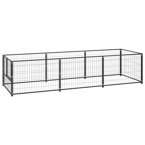 vidaXL Chenil Noir 300x100x70 cm Acier