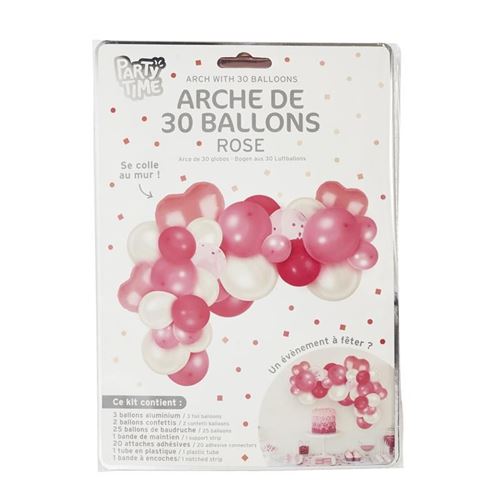 Paris Prix - Lot De 30 Ballons Déco arche 23cm Rose