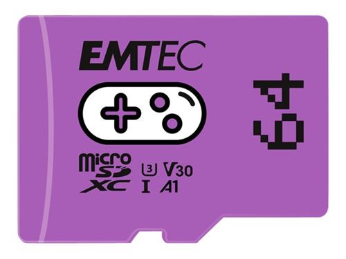 EMTEC Gaming - Carte mémoire flash - 64 Go - A1 / Video Class V30 / UHS-I U3 - microSDXC UHS-I - violet