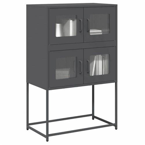 Non Communiqué Gris Vidaxl Buffet Haut Anthracite 68X39x107 Cm Acier 853346