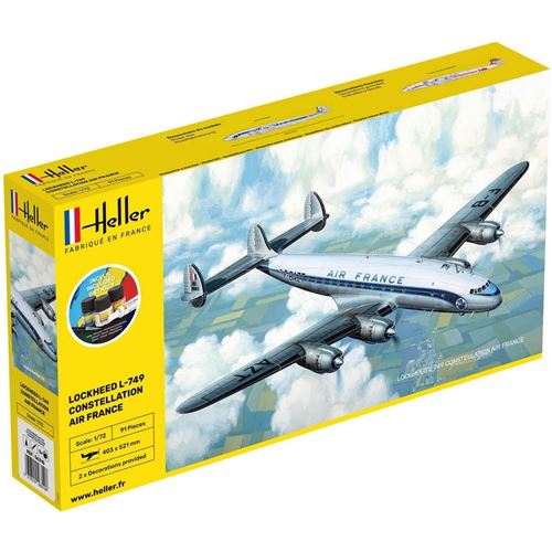 Maquette Avion Starter Kit L-749 Constellation Air France - HELLER