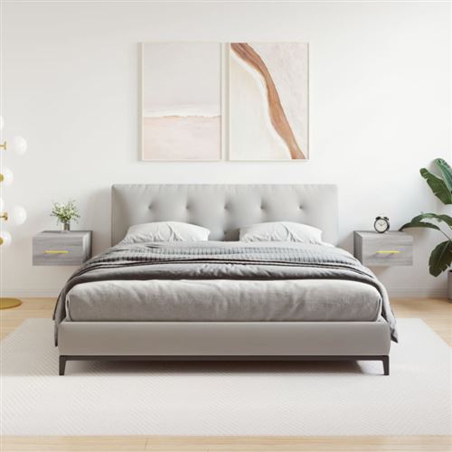 Non Communiqué Gris Tables De Chevet Murales 2 Pcs Sonoma 35X35x20 Cm