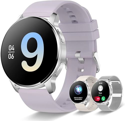 Montre Connectée Femme avec Appel Bluetooth, 1.32" Smartwatch