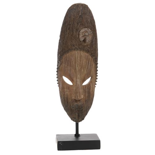 Non Communiqué Marron Masque Africain Rond - Amadeus - Résine