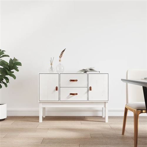 VIDAXL - Buffet - Massif - Blanc - 110x40x78 cm - Image 2