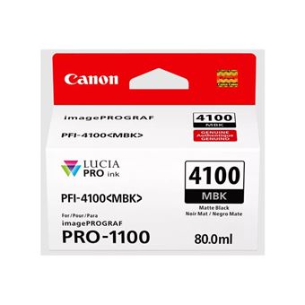 Canon PFI-4100 MBK - 80 ml - noir mat - original - boîte de suspension - réservoir d'encre - pour imagePROGRAF PRO-1100