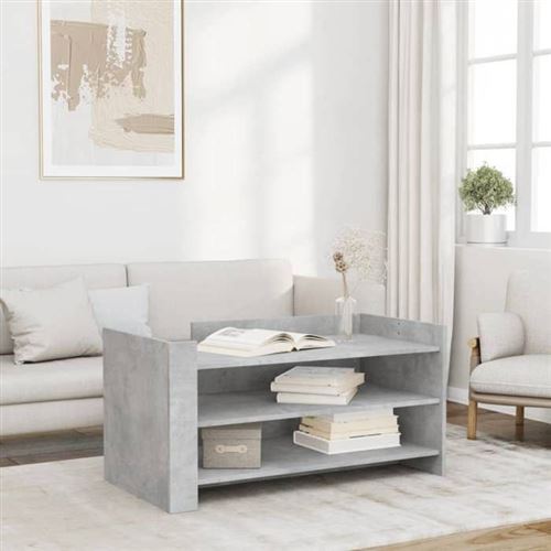 vidaXL - Table basse - Style contemporain - Gris - 100x50x50 cm - Image 2