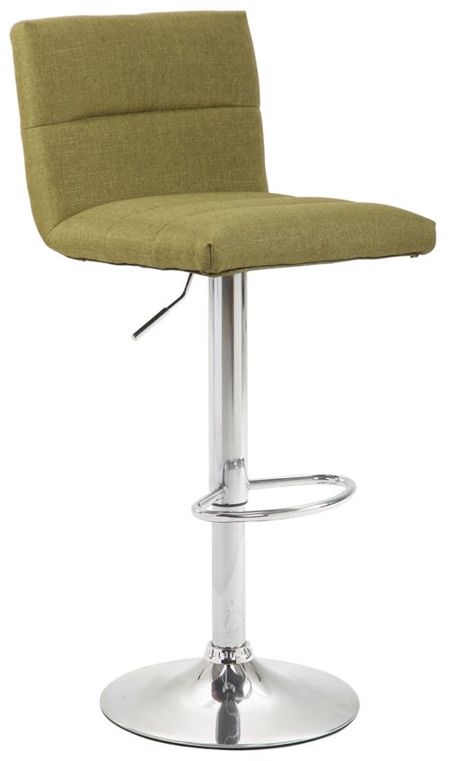 Tabouret de bar Limerick en Tissu avec Pied et repose-pieds en Métal , Vert/Chrome