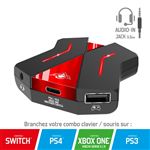 Adaptateur convertisseur clavier / souris pour PS4, Xbox one, Xbox serie S X, switch - Avec entrée casque