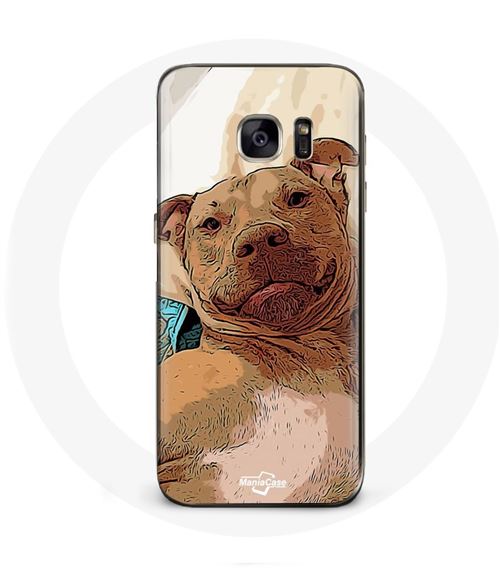 Coque pour samsung galaxy S6 edge American Pit Bull Terrier Marron Maniacase