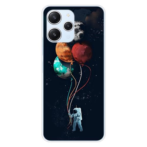 Coque en silicone imprimée compatible Xiaomi Redmi 12 4G Redmi 12 5G Cosmonaute aux Ballons