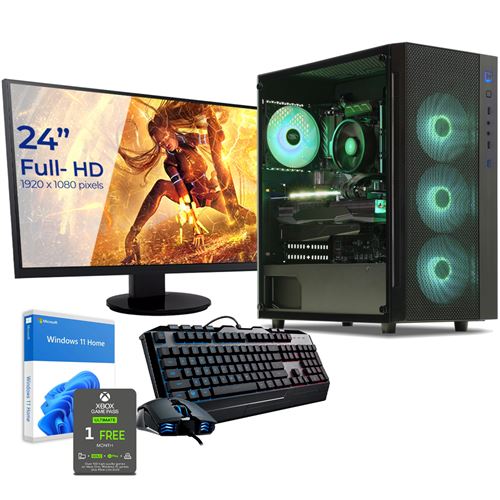 Sedatech Pack PC Gaming Expert • AMD Ryzen 7 3800X • Geforce RTX 3060Ti • 16 Go RAM • 1To SSD M.2 • Wifi • Windows • Unité centrale • Moniteur 23.6